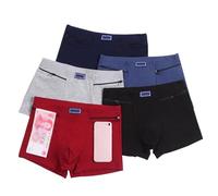 MECKOZ 5 Packs Ropa Interior Masculina de Algodón con Bolsillos Esconde tu Alijo Calzoncillos de Viaje Bragas Pickpocket Proof Calzoncillos Rave(L)