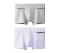 MECKOZ Ropa Interior de Viaje para Hombre con 2 Bolsillos Secretos con Cremallera Boxers de Seguridad a Prueba de Carteristas Shows Fests Rave Undies, 2 Packs(Style 4,L)