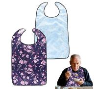 Mecmbj Baberos Adultos, Reutilizables, Impermeables Baberos con Recogemigas