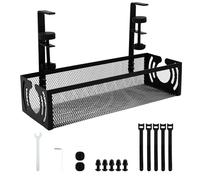 Mecmbj Bandeja Cables Escritorio, No Requiere Perforación, Bandeja Portacables Bajo la Mesa, con Clips de Montaje, Organizador Cables Escritorio, para Oficina, en Casa(Negro 2,34 * 12 * 8cm)