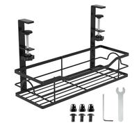 Mecmbj Bandeja Cables Escritorio, No Requiere Perforación, Bandeja Portacables Bajo la Mesa, con Clips de Montaje, Organizador Cables Escritorio, para Oficina, en Casa (Negro 3, 35 * 12 * 8.5cm)
