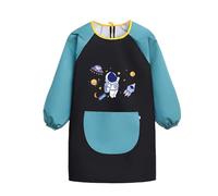Mecmbj Delantal Niño, Bata Pintura Niños Impermeable, Delantal Infantil con Bolsillos, para Pintar, Cocinar,Hornear,Jardín,Regalo de Cumpleaños,para Niños y Niñas de 6 a 12 Años(Astronauta 2)(68x55cm)
