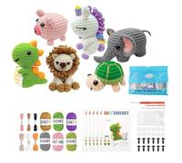 Mecmbj Kit Crochet Principiantes de Animales, Crochet Kit de Manualidades para Adultos y Adolescentes, con Tutoriales en Video Paso a Paso en Inglés, Regalo para Cumpleaños