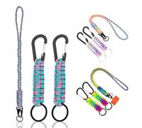 Mecmbj Lanyard Llaves, Cordon Llaves Cuello, 3 Piezas Llavero de Paracord Trenzado con Mosquetón para Tarjetas de Identificación, Cuelga Llaves Cuello Colorido para Exteriores, Camping, Viajes