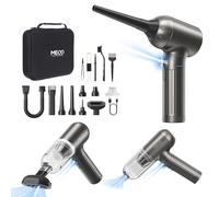 MECO ELEVERDE 4 en 1 Soplador de Polvo Eléctrico, Mini Aspiradora de Mano, 3 Velocidades, 130,000RPM/18Kpa Soplador Aspirador Portatil, Soplador Aire Comprimido para PC, Coche, Gris