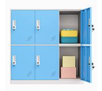 MECOLOR 4,6,9 Puertas de Metal Armario de Oficina empleados Uso pequeños armarios Dormitorio Cubos, Sala de Estar y Escuela Suelto, Organizador de Almacenamiento para niños (Blue,6D)