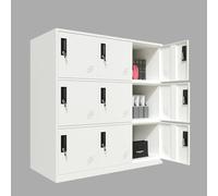 MECOLOR 4,6,9 Puertas de Metal Armario de Oficina empleados Uso pequeños armarios Dormitorio Cubos, Sala de Estar y Escuela Suelto, Organizador de Almacenamiento para niños (Full White,9D)