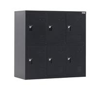 MECOLOR 4,6,9 Puertas de Metal Armario de Oficina empleados Uso pequeños armarios Dormitorio Cubos, Sala de Estar y Escuela Suelto, Organizador de Almacenamiento para niños (Negro -N6D)