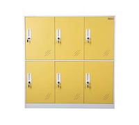 MECOLOR 4,6,9 Puertas de Metal Armario de Oficina empleados Uso pequeños armarios Dormitorio Cubos, Sala de Estar y Escuela Suelto, Organizador de Almacenamiento para niños (Yellow,6D)