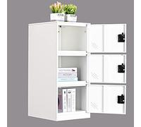 MECOLOR Armadietto verticale con Chiusura a lucchetto 3 vani portaoggetti per dipendenti, casa, ufficio, scuola, Bambini (Bianco, (Bianco, P3V)