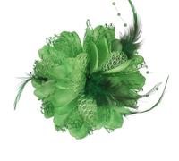 Mecool Plumas retro Folletos Flores Plumas Flores Folletos Novias Cabello Folletos de Boda Folletos Sombreros Cabello(Verde)