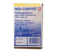 Med-Comfort Manta de Primeros Auxilios, 160 x 210 cm, Color Dorado y Plateado