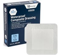 MED PRIDE Almohadillas de espuma compuestas impermeables para ducha, estériles, para úlceras por presión, lesiones postoperatorias (6 x 6 pulgadas (paquete de 10))