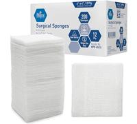MED PRIDE Gasa esponja quirúrgica | 4” x 4” | de 12 capas absorbentes adicionales esponjas | paquete del valor de 200 | all-gasa no estériles | grandes para la preparación de la herida