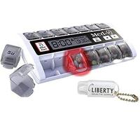 MED-Q Pastillero digital organizador, 2 pitidos recordatorios, alerta LED, color blanco