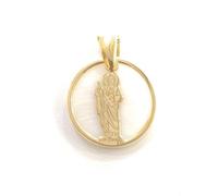 Medalla Colgante de San Judas Tadeol en Plata de Ley y nácar. Judas Tadeo fue uno de los discípulos de Jesús de Nazaret Que formaba Parte de los Doce apóstoles.