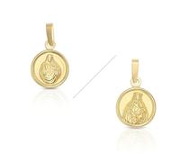 Medalla colgante Escapulario oro de ley, Virgen Carmen y Sagrado corazón, medida 9 mm