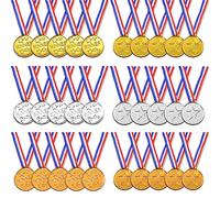 Medalla de deporte infantil, 30 piezas Medallas Olimpiadas de oro Medalla de plata Medalla de bronce con Cintas Olympic Medals para niños decoraciones de fiesta y premios deportivos