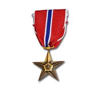 Medalla de estrella de bronce - logro heróico o meritorioso - réplica de medalla militar de EE. UU. Pin de pecho para ropa decorativa broche de joyería, Acero aleado