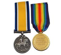 Medalla de la guerra británica + medalla de la victoria Set Reproducción de medallas de la Primera Guerra Mundial Premio de las Fuerzas Armadas 1