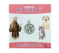 Medalla de mascota de San Francisco | Collar de mascota redondo grande | Un gran regalo para los amantes de las mascotas | Viene con tarjeta de diferentes colores | Productos cristianos para mascotas