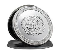 Medalla de metal con estuche de plástico para monedas conmemorativas de las operaciones de mantenimiento de la paz de las Naciones Unidas