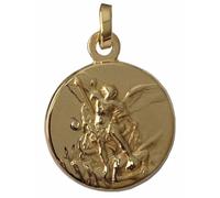 MEDALLA DE PLATA 925 SAN MIGUEL ARCÁNGEL - CHAPADO EN ORO (GARANTIZADO) - 100% MAD IN ITALY (Talla pequeña)