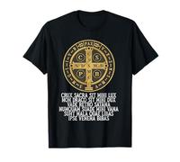 Medalla de San Benito Católica Latina Tradicional Camiseta