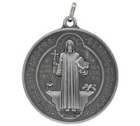 Medalla de San Benito de 2.25 pulgadas | La medalla presenta un diseño detallado que incluye la cruz de San Benito, símbolos y letras que representan oraciones de protección contra el mal., Metal no