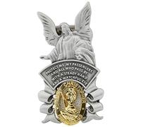 Medalla de San Cristóbal con clip para visera de ángel de la guarda para coche, regalo religioso de seguridad para padres, familiares, amigos, conductores