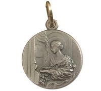 Medalla de Santa Cecilia en Plata Maciza 925 - Protector de cantantes y músicos, patrona de la música
