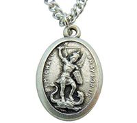 Medalla de Santo patrón para hombre, 1,9 cm, con cadena de acero inoxidable