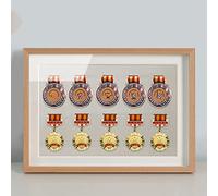 Medalla Deportes Cuadro Mostrar, Marco De Exhibición De Medallas 3D, 30x42cm, Soporte De Exhibición De Medallas De Madera Maciza, Color Multiple, Almacenamiento De Medallas ( Color : A , Size : 30x42c