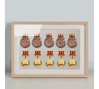 Medalla Deportes Cuadro Mostrar, Marco De Exhibición De Medallas 3D, 30x42cm, Soporte De Exhibición De Medallas De Madera Maciza, Color Multiple, Almacenamiento De Medallas ( Color : B , Size : 30x42c