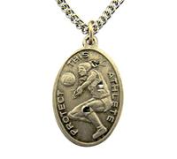 Medalla deportiva del patrón de los deportes, San Sebastián, tono plateado. 2,5cm