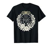 Medalla Milagrosa Floral Devoción Católica Mariana Camiseta
