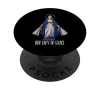Medalla Milagrosa Marian Nuestra Señora de Gracia Católica PopSockets PopGrip Adhesivo