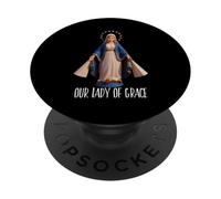 Medalla Milagrosa Marian Nuestra Señora de Gracia Católica PopSockets PopGrip Adhesivo