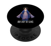 Medalla Milagrosa Marian Nuestra Señora de Gracia Católica PopSockets PopGrip Adhesivo