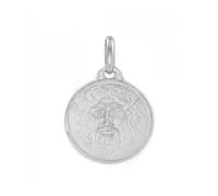 Medalla Niña Mujer Plata 925 Redondo Boca de la Verdad 16 mm Mate y Brillo - Estuche Regalo - Mondepetit - 01687