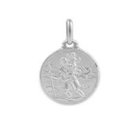 Medalla Niña Mujer Plata 925 Redondo San Cristobal 18 mm Mate y Brillo - Estuche Regalo - Mondepetit - 01693