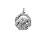 Medalla Octogonal Virgen Camino Neocatecumenal - Plata Ley 925m - Colgante Virgen de Kiko - Fabricado en España por Catecúmenos - Identifícate con tu FE - Unisex