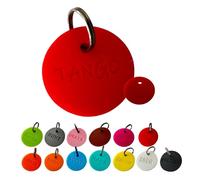 Medalla original grabada de silicona para perros o gatos, medallón personalizable flexible, etiqueta de identificación personalizada, 30 mm (rojo)