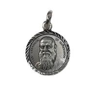 Medalla Plata Ley 925m Fray Leopoldo de Alpandeire 19mm. cerco tallado unisex