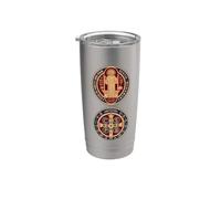 Medalla Sacramental de San Benito Católica Vaso térmico de acero inoxidable de doble pared