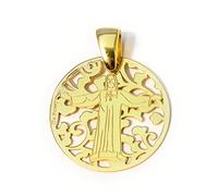 Medalla Sagrado Corazón de Jesús o Sagrat Cor de Jesús del Tibidabo Plata de Ley Cubierta de Oro de 18k®