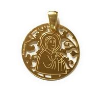 Medalla Santa Gema en plata de ley cubierta de oro de 18kt.