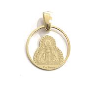 Medalla Virgen de la Cabeza en Plata de Ley Cubierta de Oro de 18kt. La Virgen de la Cabeza es una advocación venerada en la Basílica de Nuestra Señora de la Cabeza. 25mm