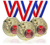 Medallas 1st Place, 6 medallas doradas de premio con cintas, aptas para varios eventos