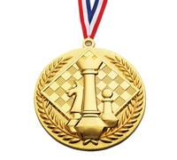 Medallas de Oro para Premios (6.5cm) - Premios Metálicos Unilaterales de Papel de Aluminio | Collares de Ganador de Trofeo Creativos Portátiles | Para Niños Adolescentes Torneos de Ajedréz Encuentros